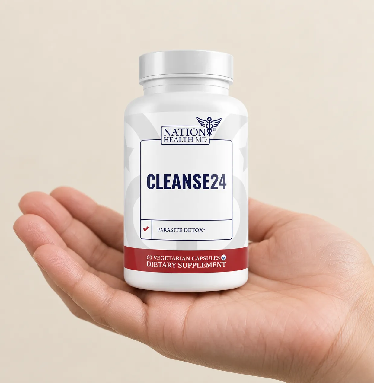 Cleanse 24 VSL — the package held in a hand