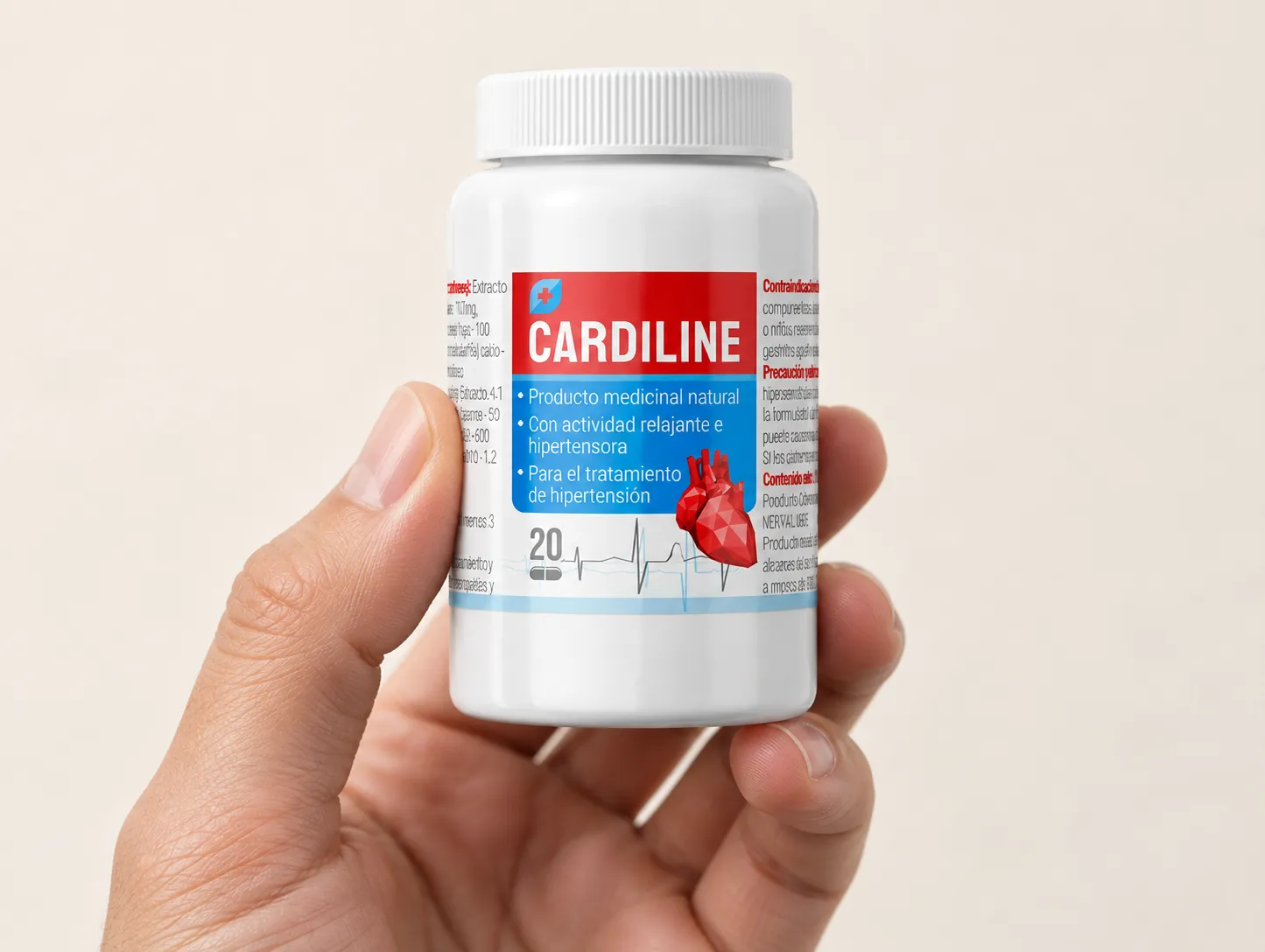 Cardiline USA — the package held in a hand